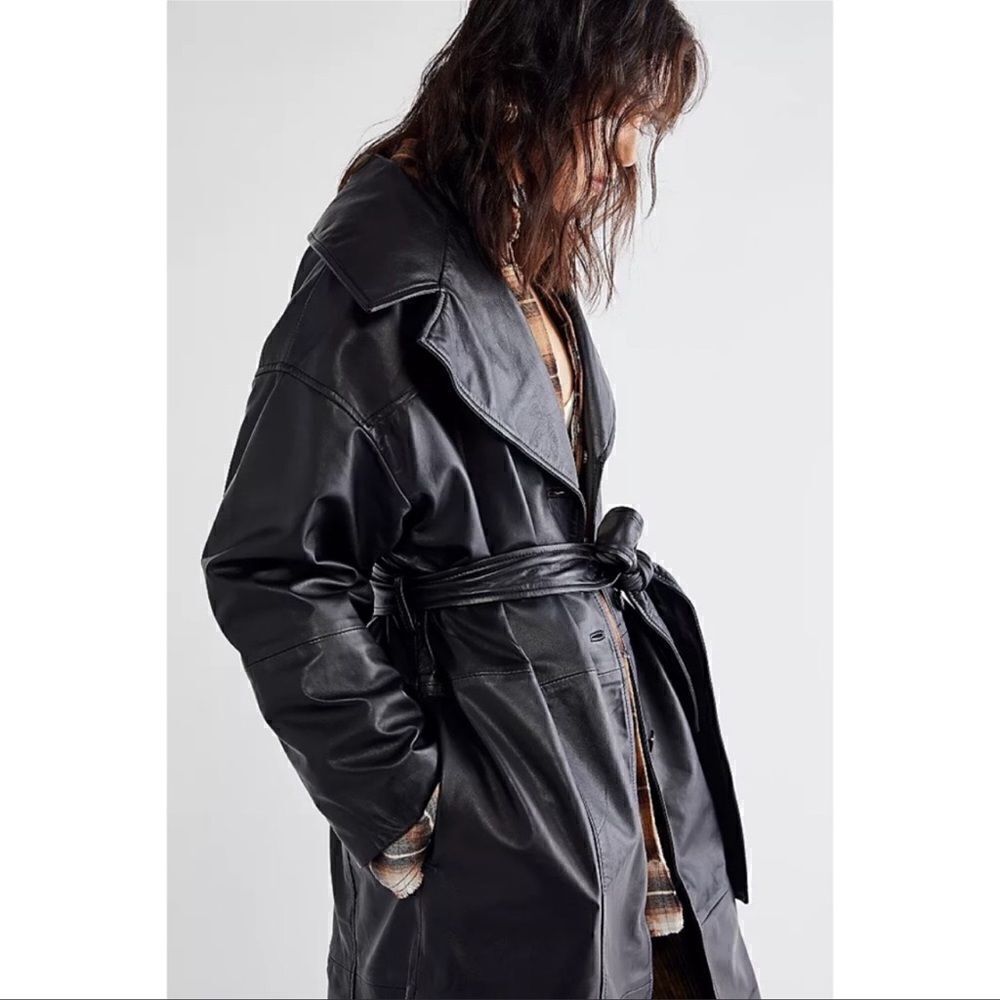 Deadwood Olga Leather Trench Coat - Picture 9 of 13